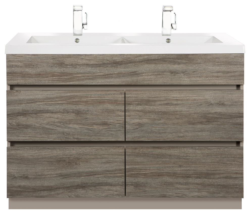 Boardwalk Double Sink 4 Drawer Bathroom Vanity Contemporary