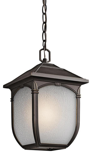 Kichler Lakeway 1-Light Rubbed Bronze Hanging Lantern