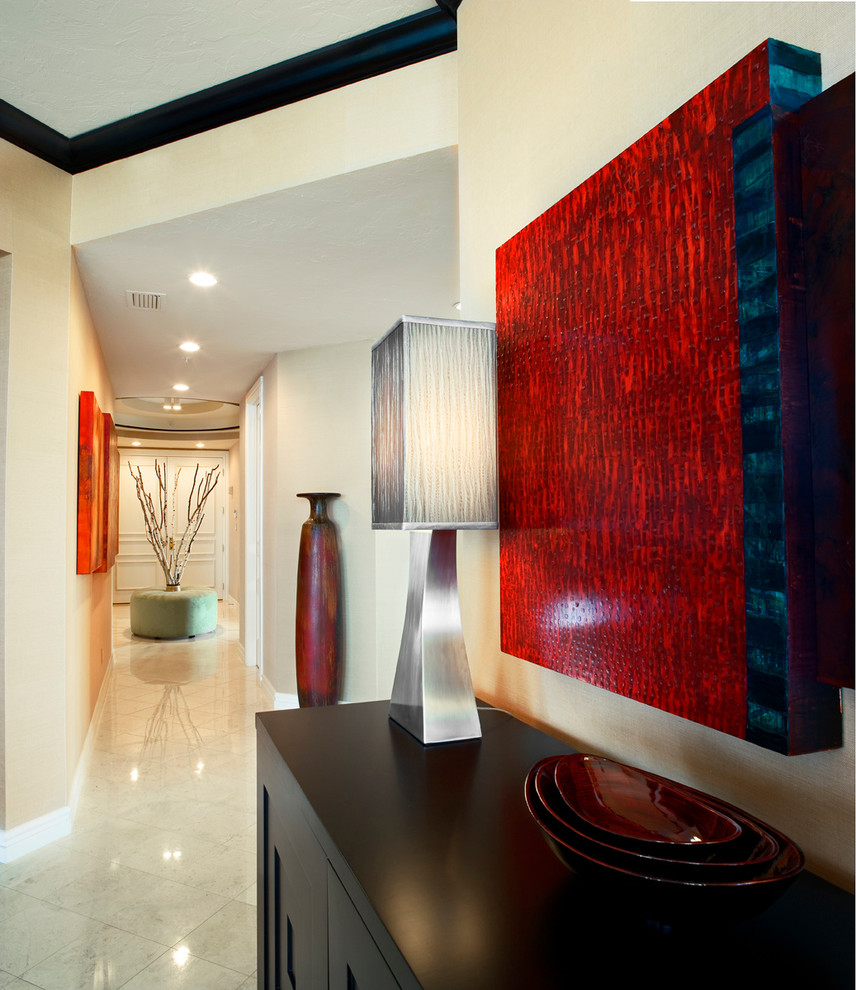 Inspiration for a contemporary hallway in Miami.