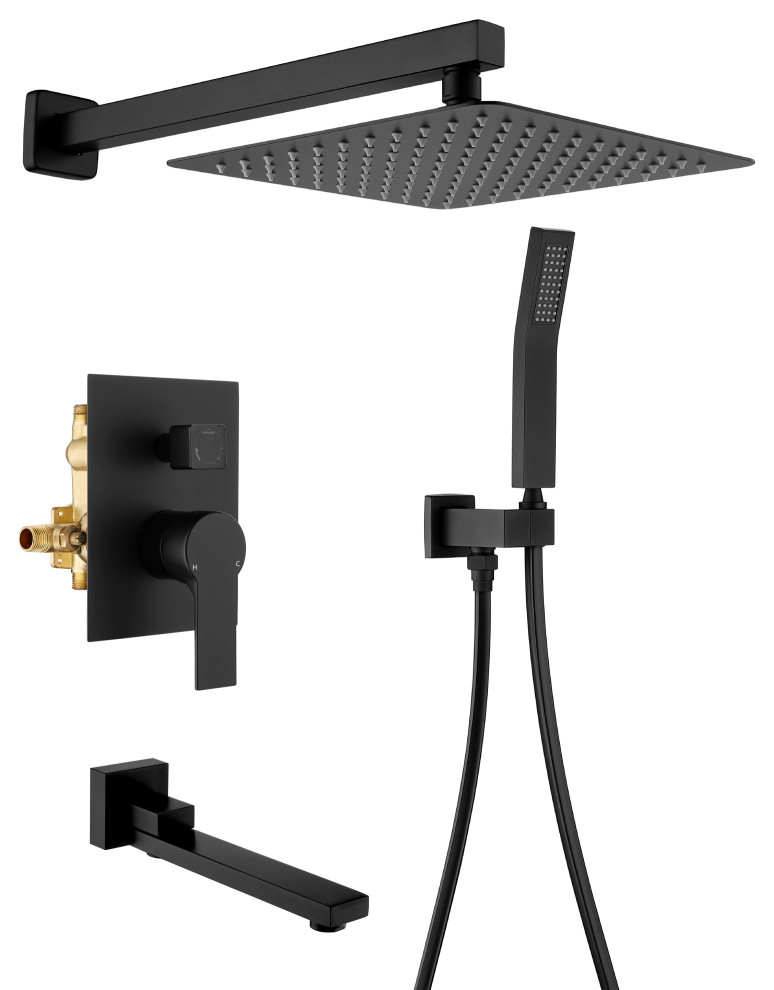 10" Shower System With Shower Transitional Tub And Shower Faucet