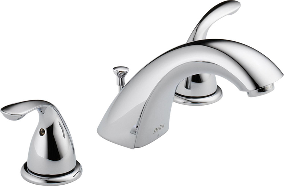Delta 2 Handle Widespread Faucet With Lever Handles Transitional