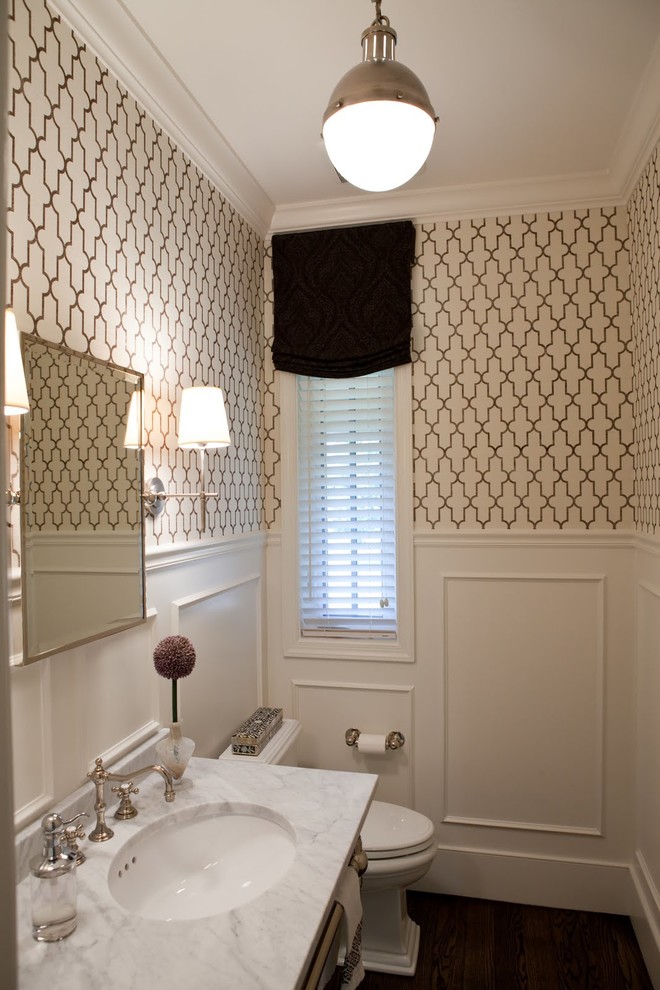 Transitional powder room in Baltimore.