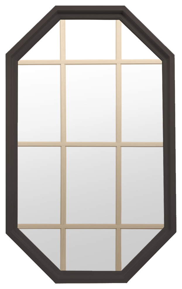 Tall Rambler 4 Season Poly Window With Grille, Bronze, Clear Insulated Glass