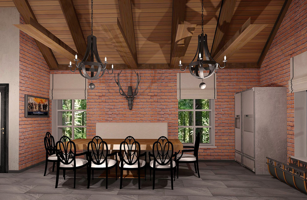 Летняя кухня в стиле лофт