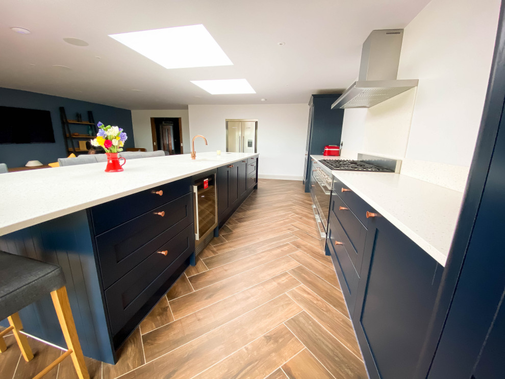 Stunning Open-Plan Navy Shaker Kitchen with Impressive Island and ...