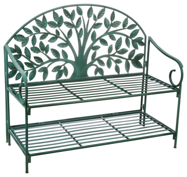 outdoor storage bench metal