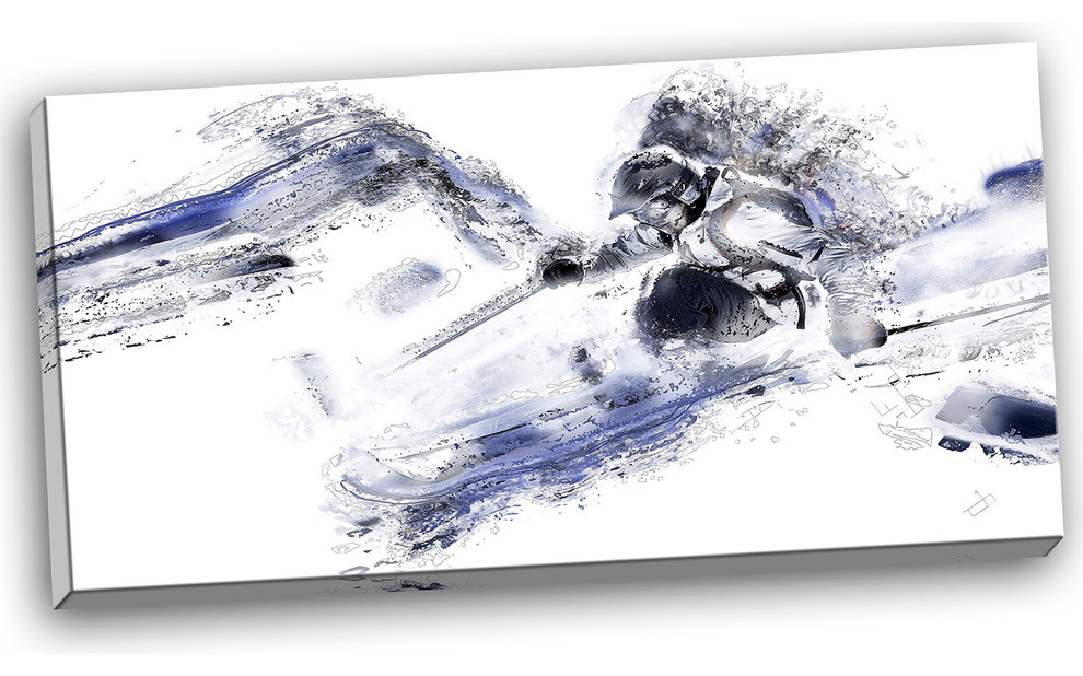 "Skiing Down Hill" Canvas Painting