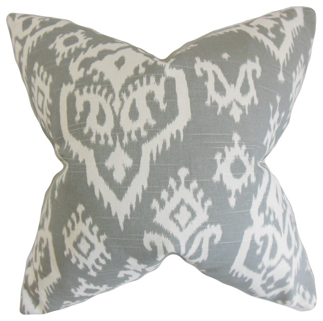The Pillow Collection Baraka Ikat Bedding Sham Blue King//20 x 36