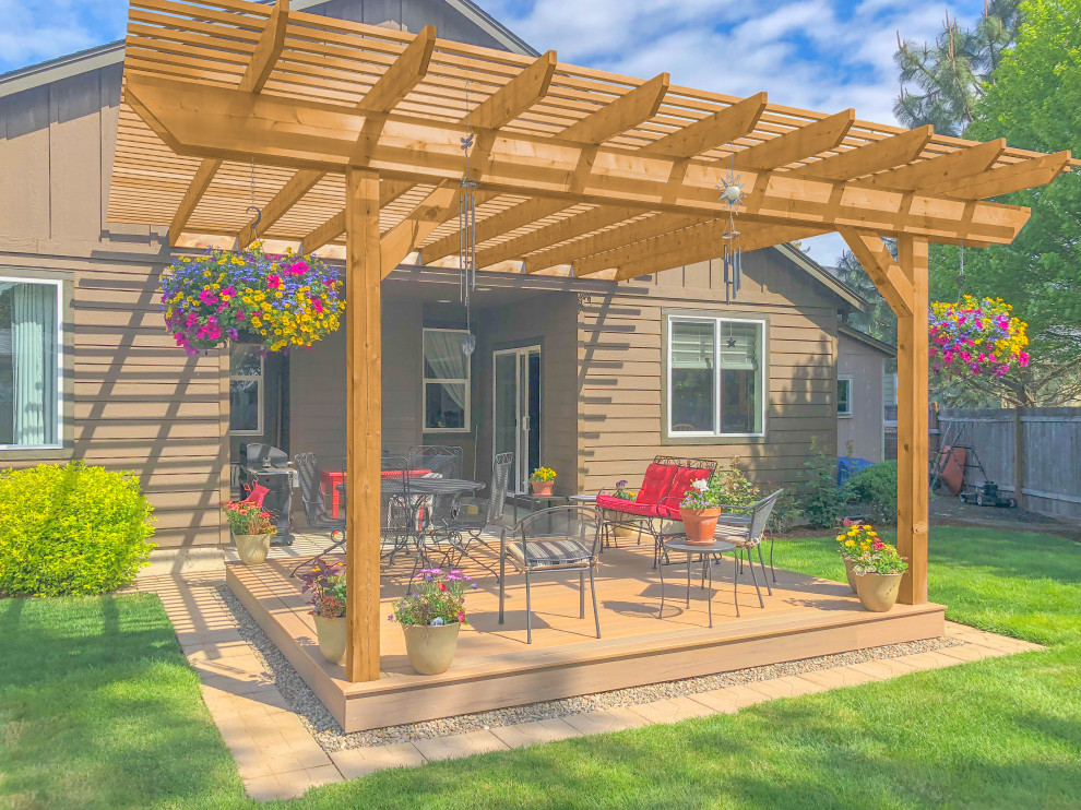Cedar Pergola with Timbertech Deck - Patio - Portland - by TnT Builders ...