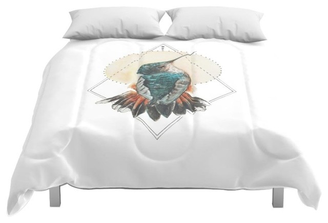 Society6 Hummingbird Comforter Contemporary Comforters And