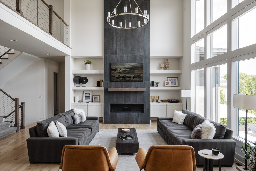 Living room - contemporary living room idea in Kansas City