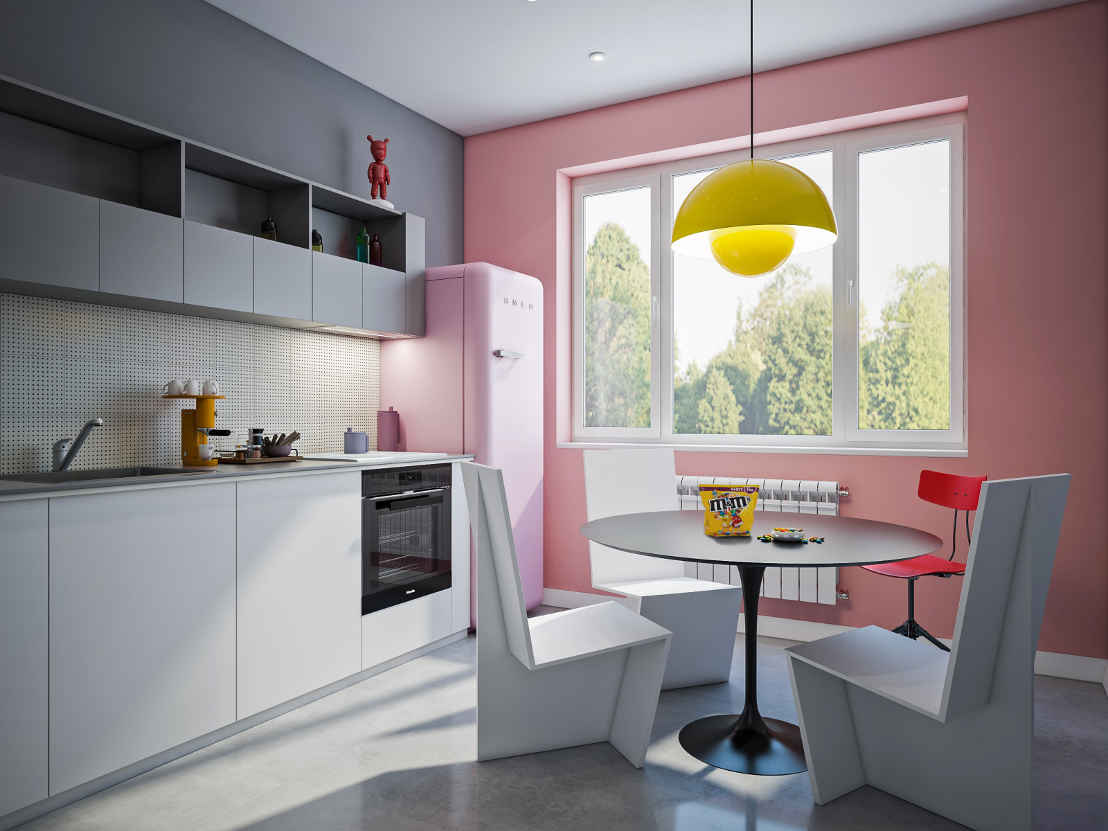 Красочное решение от дизайнера в стиле мемфис.