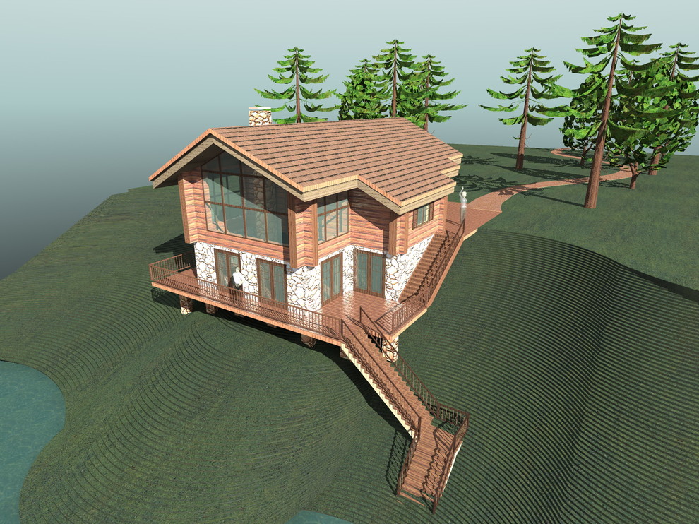 Мещера. Домики на склоне.