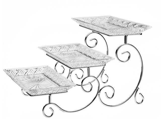James Scott Crystal 3 Tier Rectangle Server