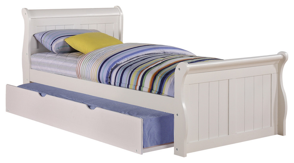 Donco Kids Evanson Twin Sleigh Bed With Rollout Trundle