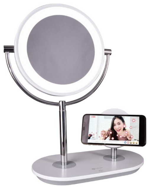 Ottlite Wireless Charging Led Makeup, Ottlite 26 W Dual Sided Makeup Mirror White