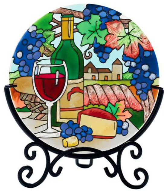 Wine Country Art Glass Tea Light Candleware Table Topper