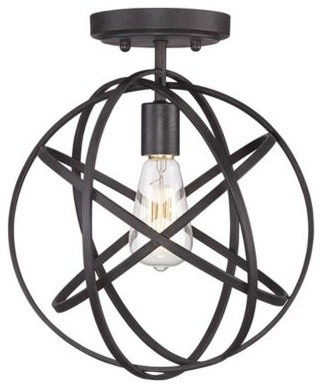 Industrial Atom Bronze Edison 12-Inch-W Ceiling Light
