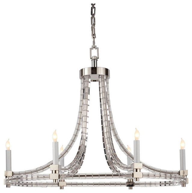 Visual Comfort Lighting E.F. Chapman Crystal 6 Light Chandelier