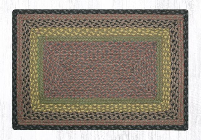 Earth Rugs RC-99 Brown / Black / Charcoal Oblong Braided Rug 20