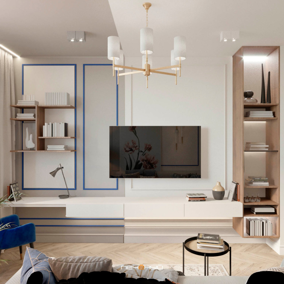 Современная трёшка с крутой гостиной и спальней