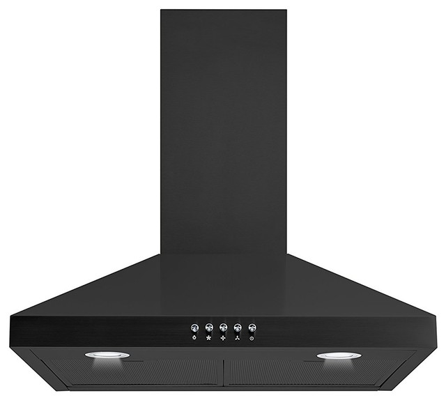 Winflo Convertible Wall-Mount Range Hood, Black, 30"