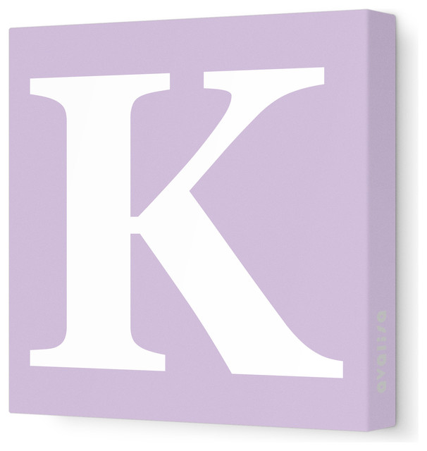Letter - Upper Case 'K' Stretched Wall Art, 28" x 28", Lilac