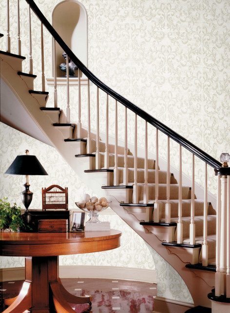 Plume Cafe Modern Scroll Wallpaper, Sample - Traditional - Wallpaper ...