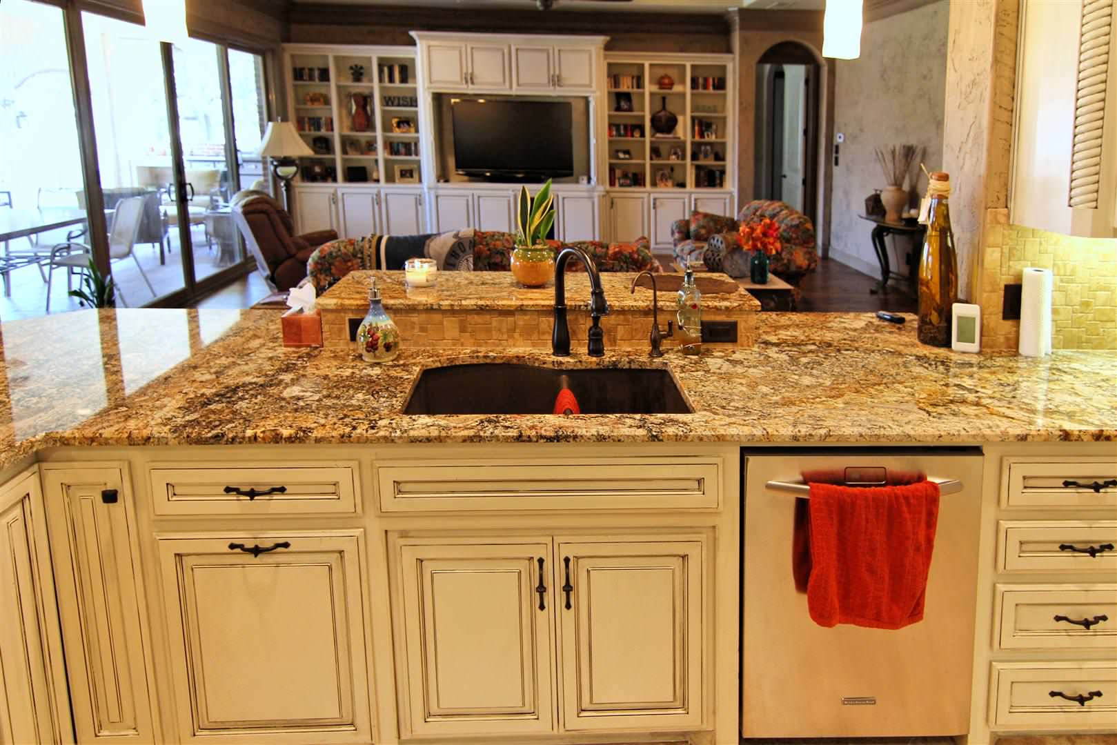 Texas Tudor- kitchen/living room