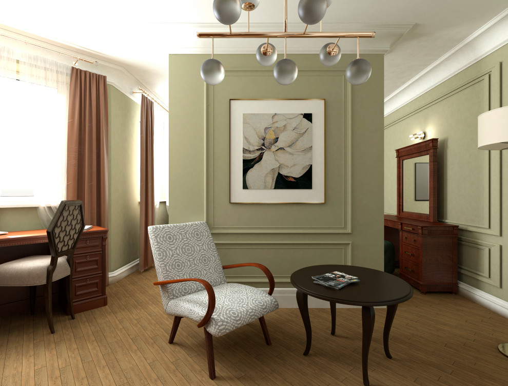 Сложное зонирование: спальня+кабинет+коридор. Обновление лоджии и детской.