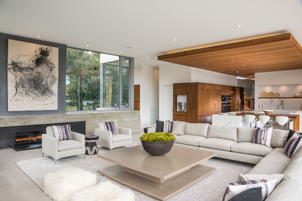 Inspiration for a contemporary family room in Los Angeles.