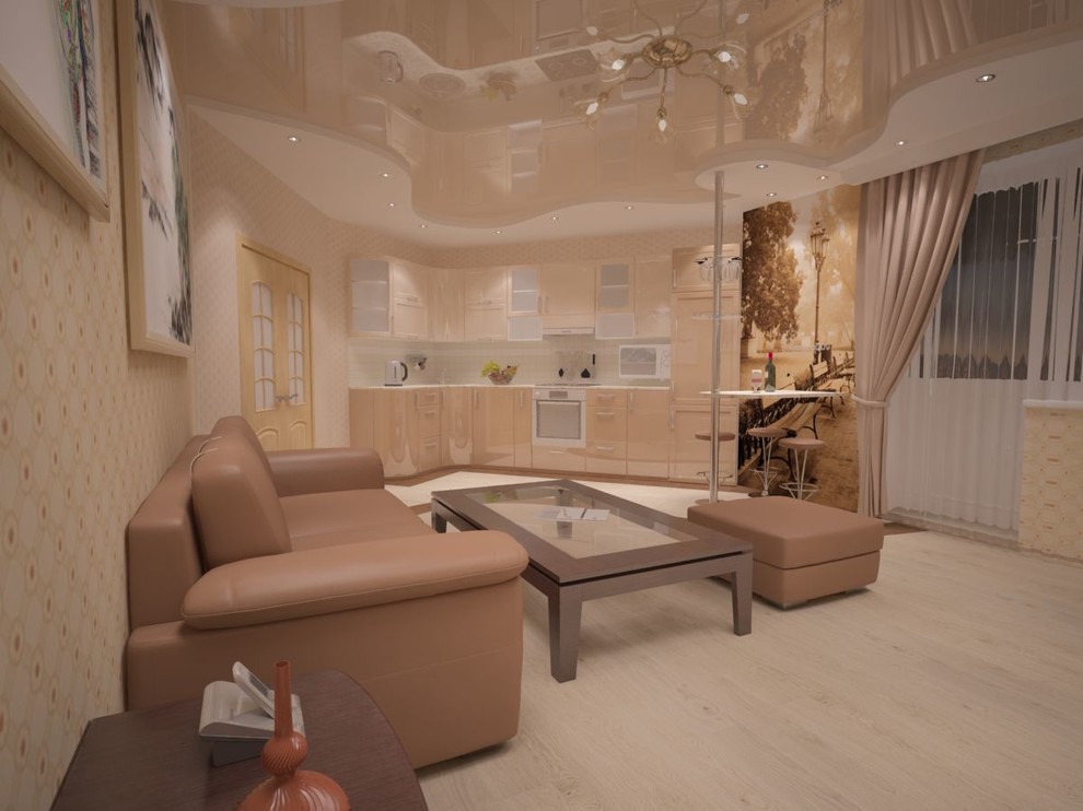 интерьер гостиной-студии