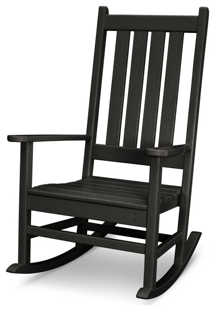 Vineyard Porch Rocking Chair Transitional Outdoor Chairs By Polywood Houzz Vineyard Porch Rocking Chair, Wooden Outdoor Rocking Chairs Black