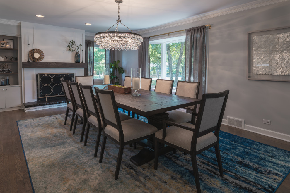 Dining room - rustic dining room idea in Chicago