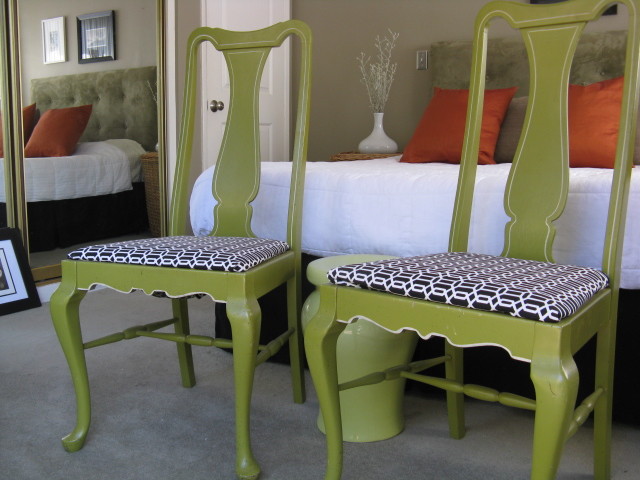 Vintage Green Hollywood Regency Chairs Eclectic Bedroom