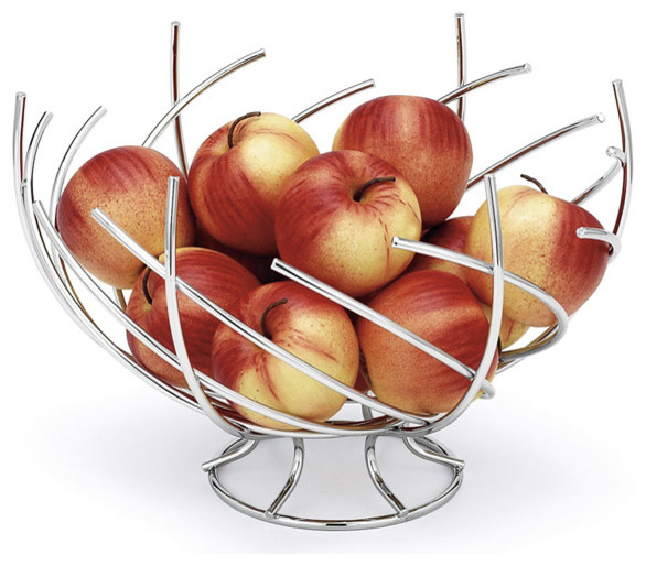 Visol Products Heliot Ciotola Moderna In Acciaio Inox Spazzolato - Design Geometrico