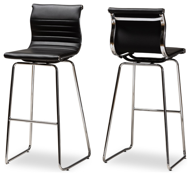 black and chrome kitchen bar stools