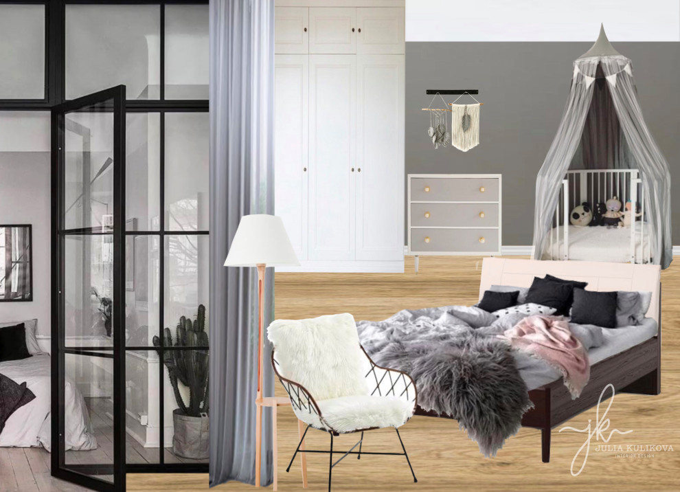 Проект комнаты 20 м2 для пары и двух детей