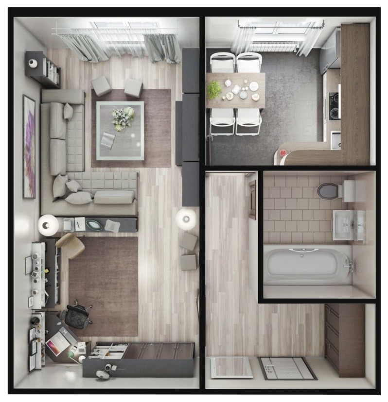 Однокомнатная типовая квартира