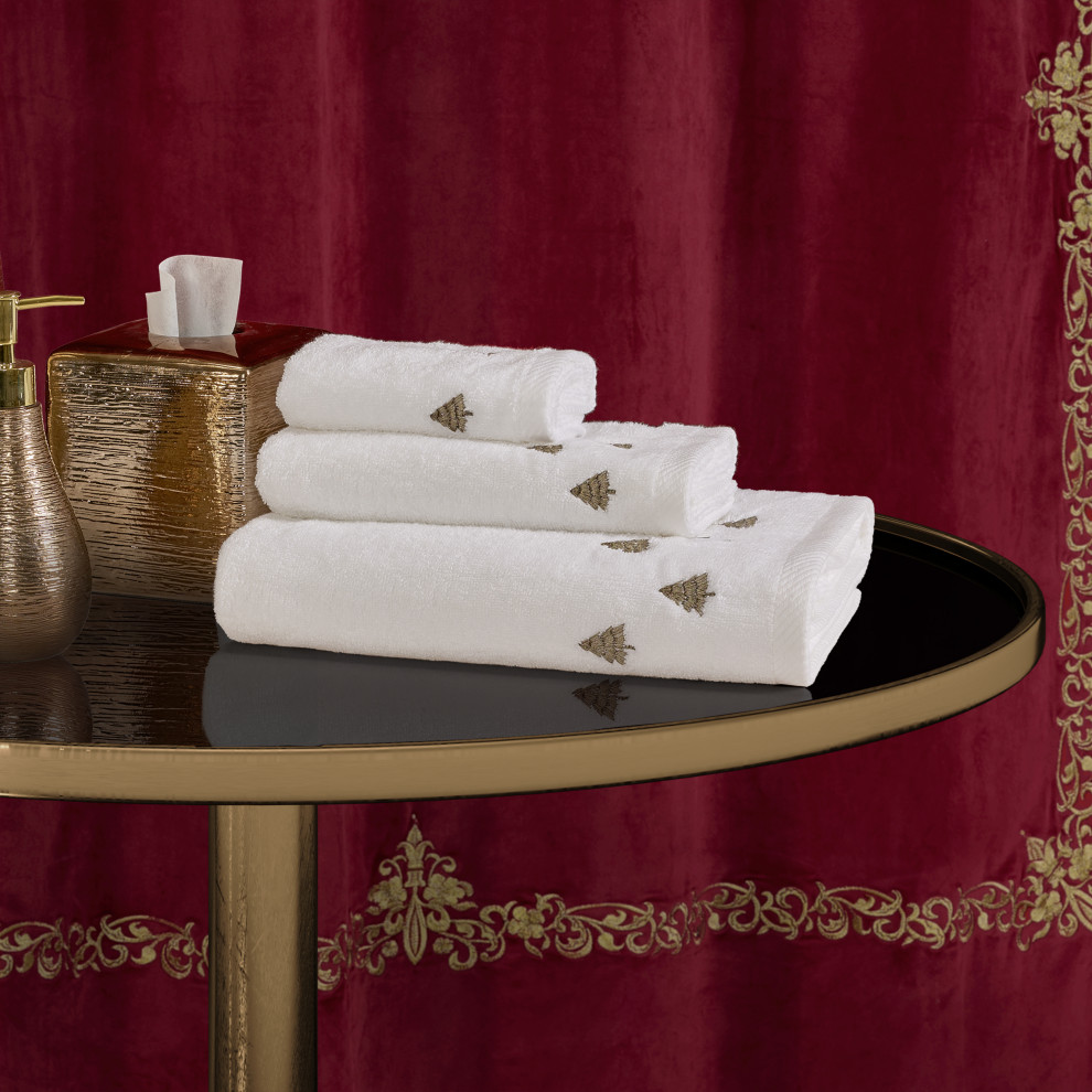 Five Queens Court Clara Christmas Bath Towel Bath Towels by Five