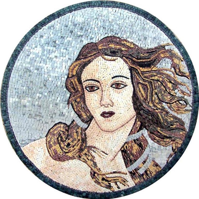 Mosaic Art, The Portrait of Venus Traditional Tile Murals by