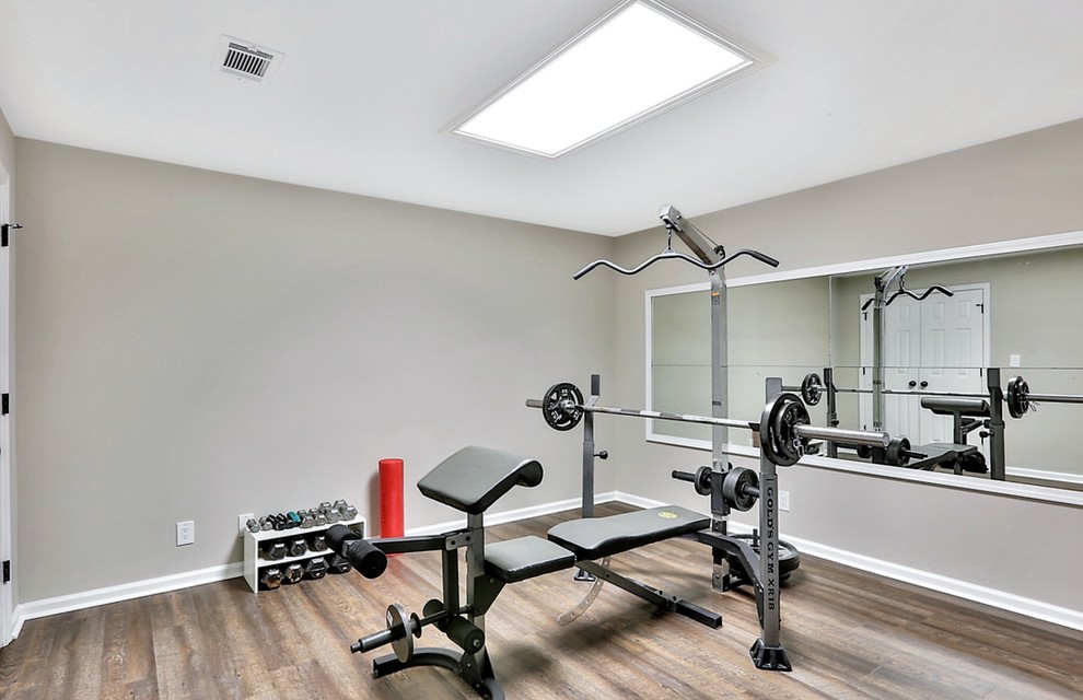Design ideas for a traditional home gym in Atlanta.