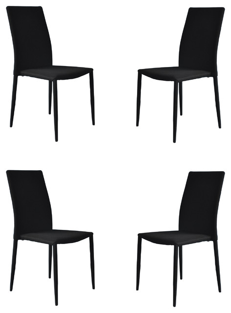 Modern And Sleek Fabric Dining Room Chairs Set Of 4 Contemporary Modern And Sleek Fabric Dining Room Chairs Set Of 4 Black