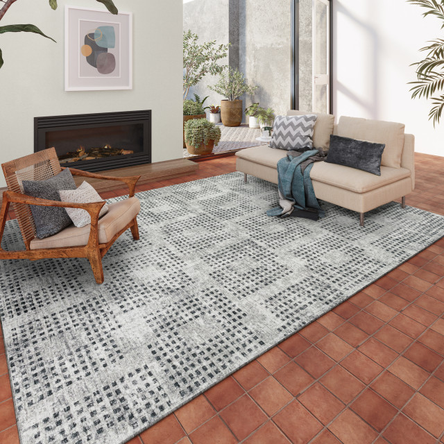 Da1 Designs Dalyn DA1 Pewter Area Rug, Rectangle 9' x 12' - Contemporary - Area ...