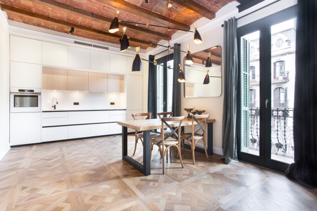Cocina abierta rustic-kitchen
