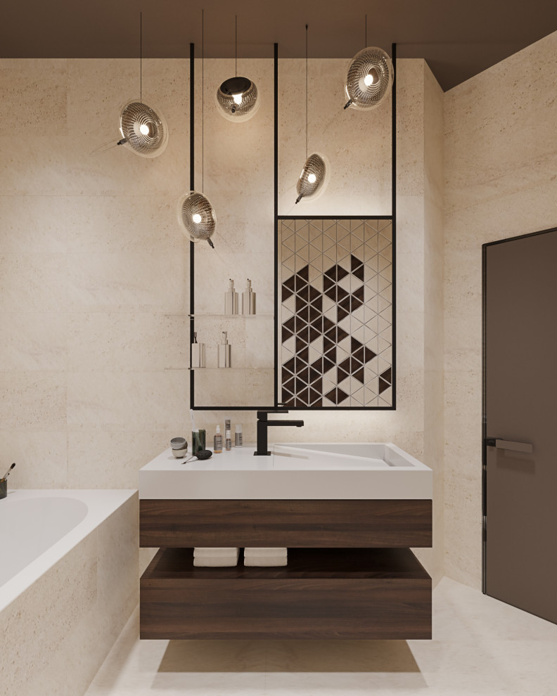 Студия в современном стиле  в колониальных тонах