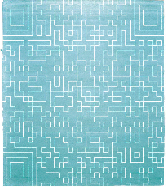 Labyrinth A Wool Signature Rug, 6' Square - Contemporary - Area Rugs ...