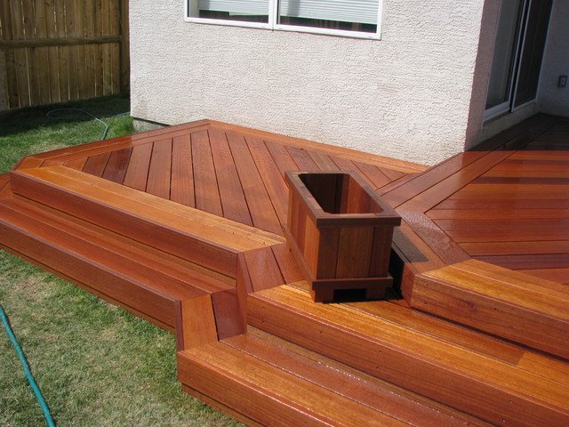 Exotic Decking, Stairs, and Planter Box - Traditional ...