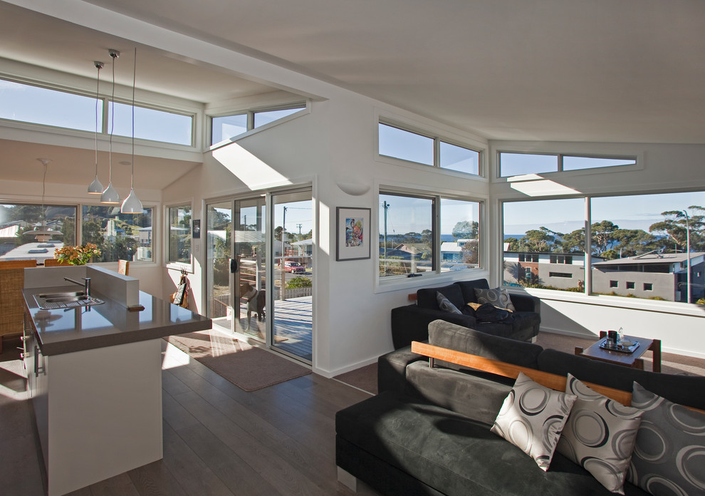 Contemporary living room in Hobart.