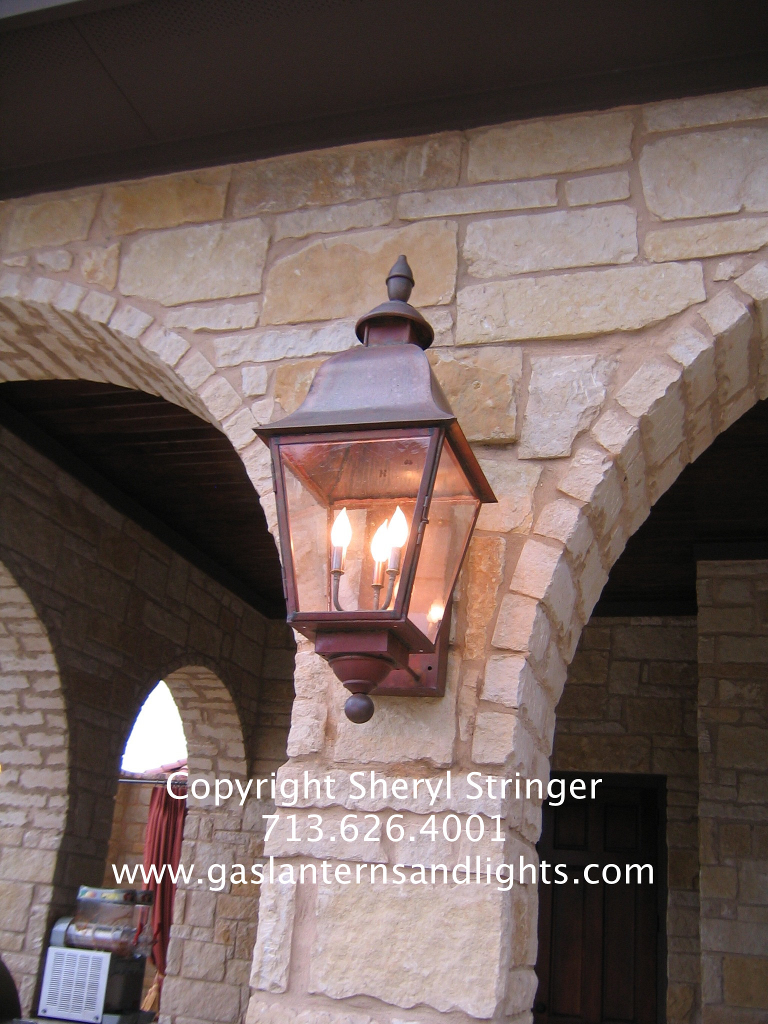 Sheryl's Electric Tuscan Lantern with Natural Copper Finish